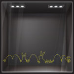 Αυτοκόλλητο Βιτρίνας ONE LINE EASTER EGGS AND RABBITS