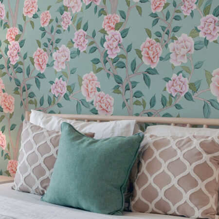 Αυτοκόλλητη Ταπετσαρία τοίχου PINK PEONIES - Floral - Λουλουδια Sticky 1