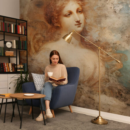 Αυτοκόλλητη Ταπετσαρία τοίχου RENAISSANCE GIRL FRESCO PAINTING - Vintage