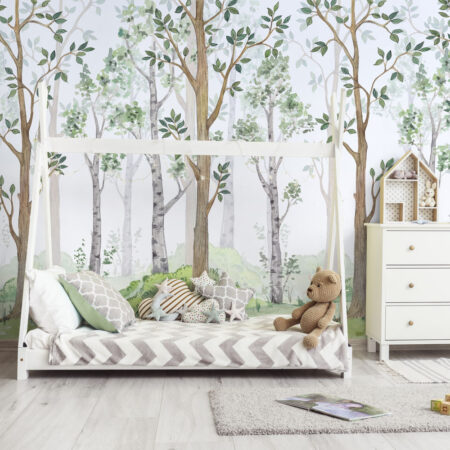 Αυτοκόλλητη Ταπετσαρία τοίχου WATERCOLOR FAIRY FOREST - Παιδικές Ταπετσαρίες