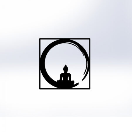 ΔΙΑΚΟΣΜΗΤΙΚΟ ΤΟΙΧΟΥ 100% ΜΕΤΑΛΛΙΚΟ ΜΑΥΡΟ BUDDHA FIGURE 50Χ50 HM7210 - Διακοσμητικά Τοίχου
