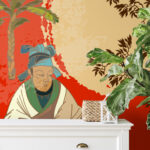Αυτοκόλλητη Ταπετσαρία τοίχου ANCIENT CHINA DRAWING