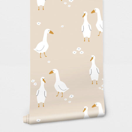 Αυτοκόλλητη Ταπετσαρία τοίχου CUTE WHITE GOOSES - Παιδικές Ταπετσαρίες Sticky 2