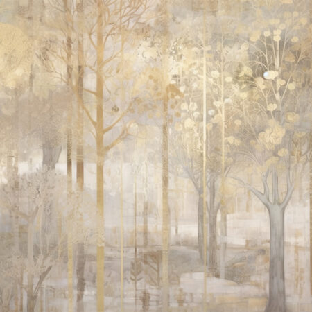 Αυτοκόλλητη Ταπετσαρία τοίχου GOLDEN FOREST TREES - Τοπία Sticky 3