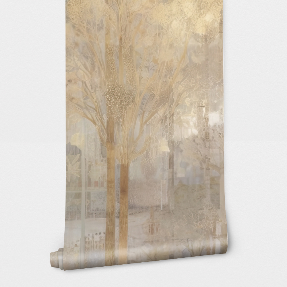 Αυτοκόλλητη Ταπετσαρία τοίχου GOLDEN FOREST TREES