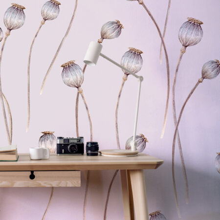 Αυτοκόλλητη Ταπετσαρία τοίχου ILLUSTRATION OF DRY POPPY SEEDS - Floral - Λουλουδια Sticky 1