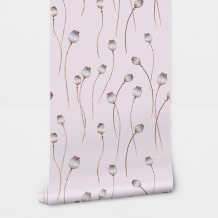 Αυτοκόλλητη Ταπετσαρία τοίχου ILLUSTRATION OF DRY POPPY SEEDS - Floral - Λουλουδια Sticky 2