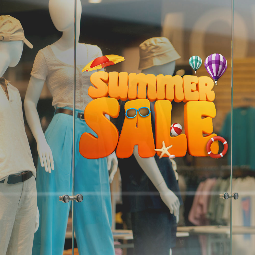 Αυτοκoλλητο Εκπτωσεων 3D SUMMER SALE