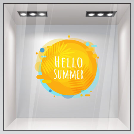 Αυτοκoλλητο Εκπτωσεων HELLO SUMMER - Καλοκαιρινή βιτρίνα