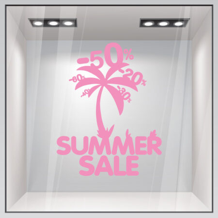 Αυτοκoλλητο Eκπτωσεων PALM SALES - Καλοκαιρινή βιτρίνα Sticky 4