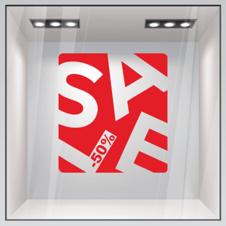 Αυτοκολλητο Εκπτωσεων SALE BOX - Καλοκαιρινή βιτρίνα