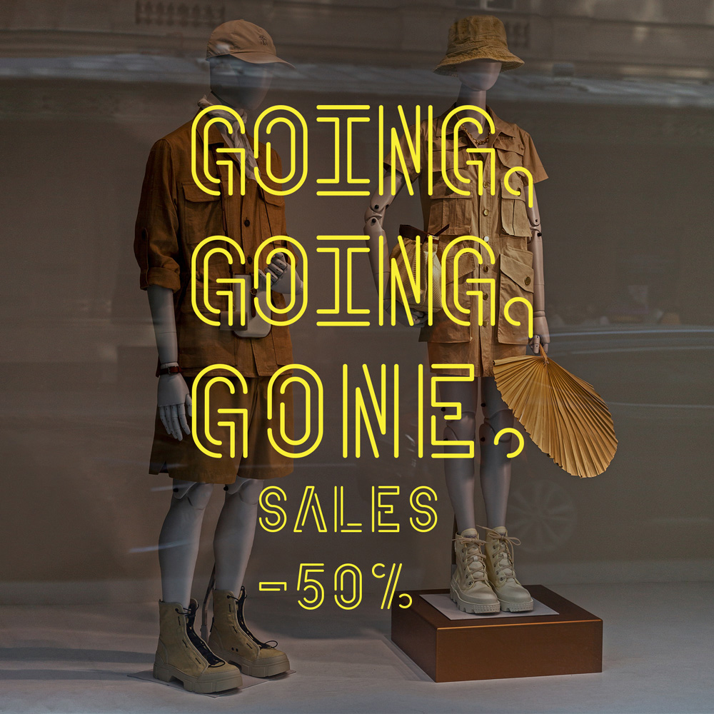 Αυτοκολλητο Εκπτωσεων GONE NEON SALES