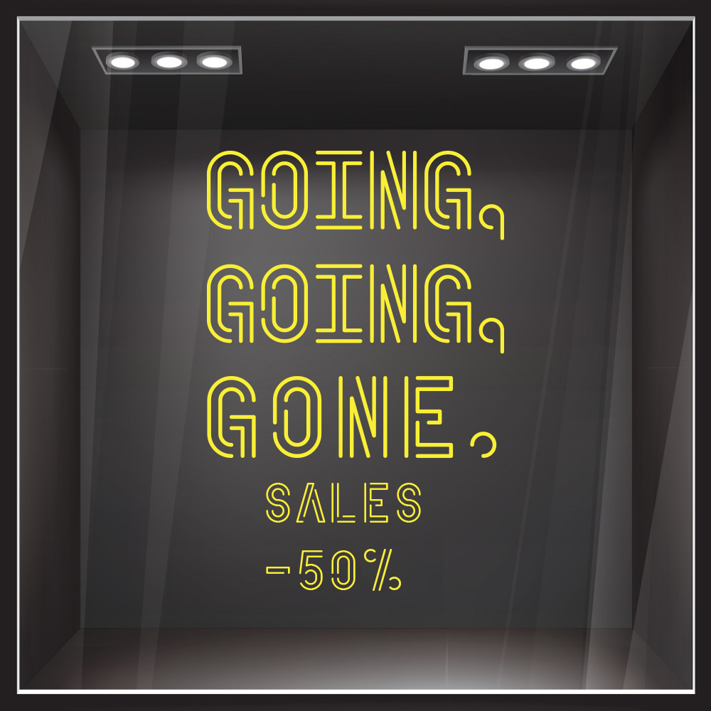Αυτοκολλητο Εκπτωσεων GONE NEON SALES