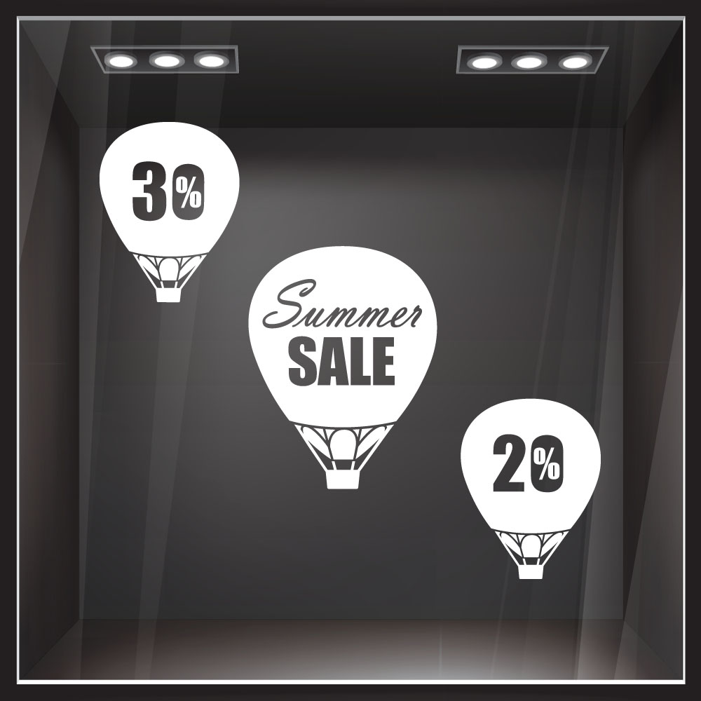 Αυτοκολλητο Εκπτωσεων SUMMER BALLOONS SALE
