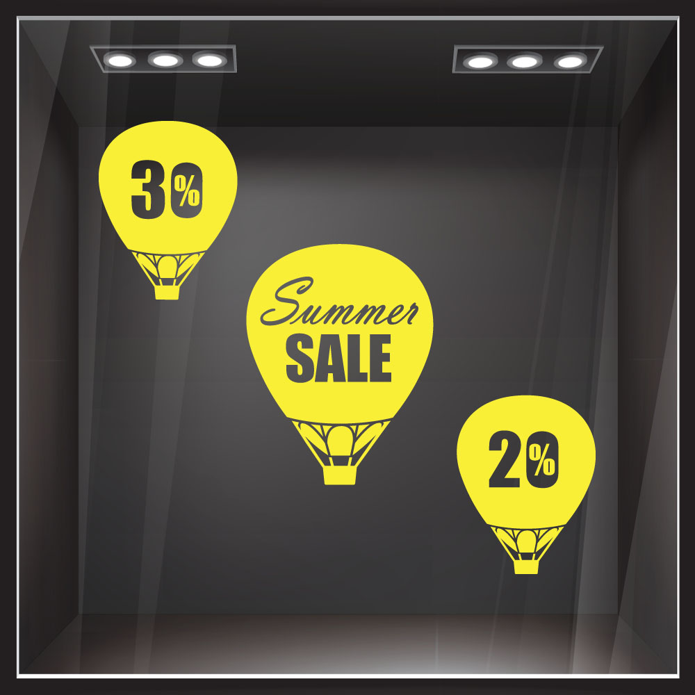 Αυτοκολλητο Εκπτωσεων SUMMER BALLOONS SALE