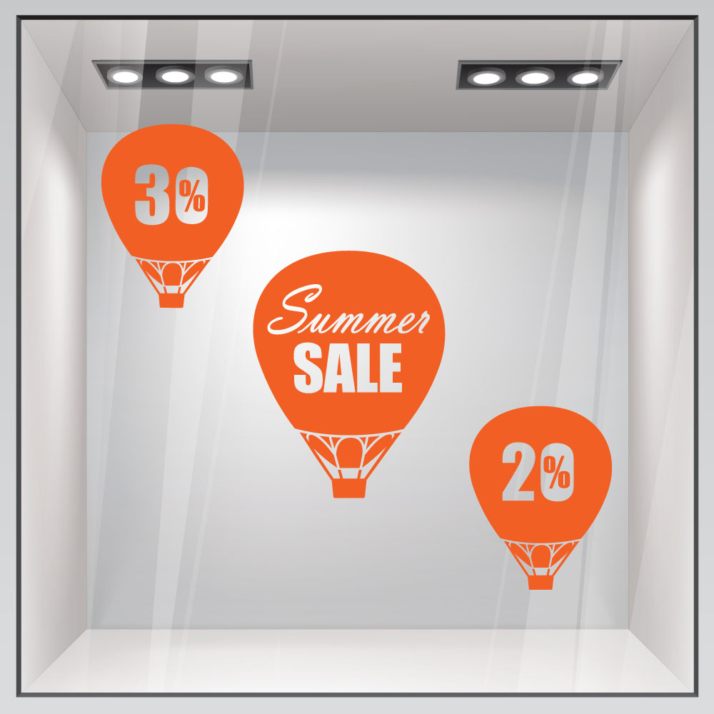 Αυτοκολλητο Εκπτωσεων SUMMER BALLOONS SALE