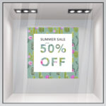 Αυτοκoλλητο Εκπτωσεων SUMMER SALE CACTUS