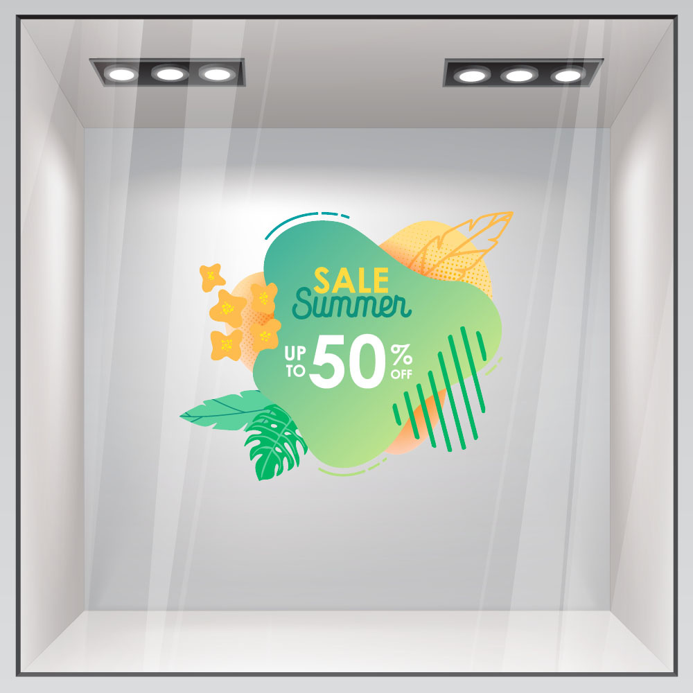 Αυτοκoλλητο Εκπτωσεων SUMMER SALE GREEN