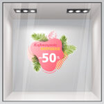 Αυτοκoλλητο Εκπτωσεων SUMMER SALE PALM LEAVES