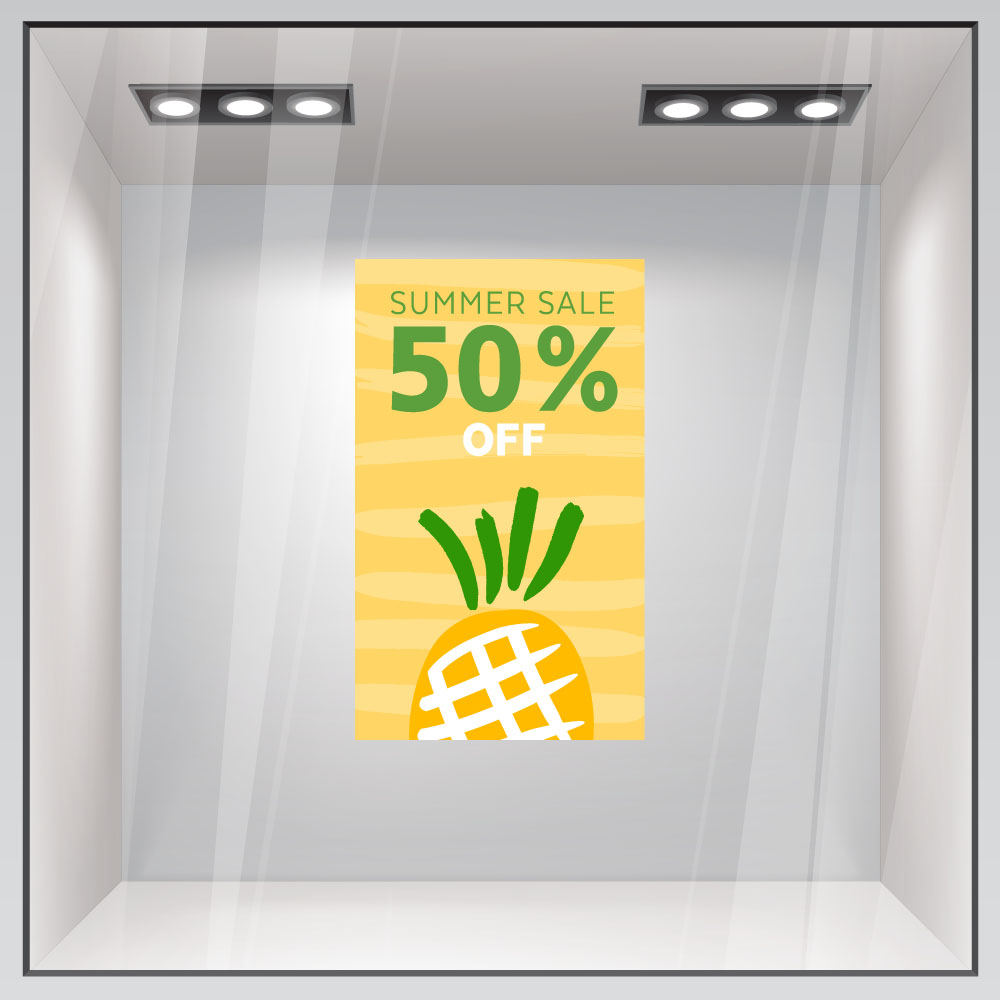 Αυτοκoλλητο Εκπτωσεων SUMMER SALE PINEAPPLE