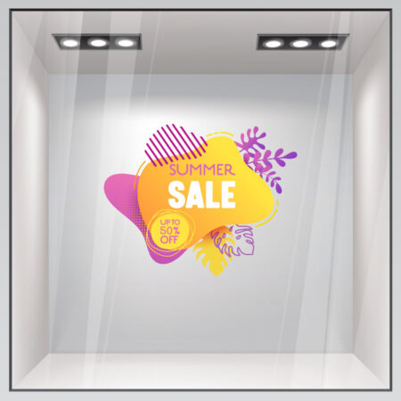 Αυτοκoλλητο Εκπτωσεων SUMMER SALE SAND - Καλοκαιρινή βιτρίνα