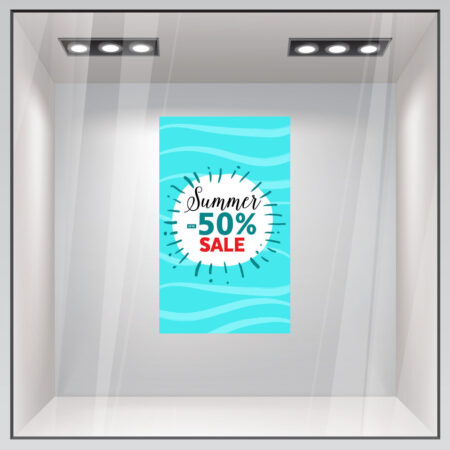 Αυτοκoλλητο Εκπτωσεων SUMMER SALE SEA - Αυτοκόλλητα βιτρίνας