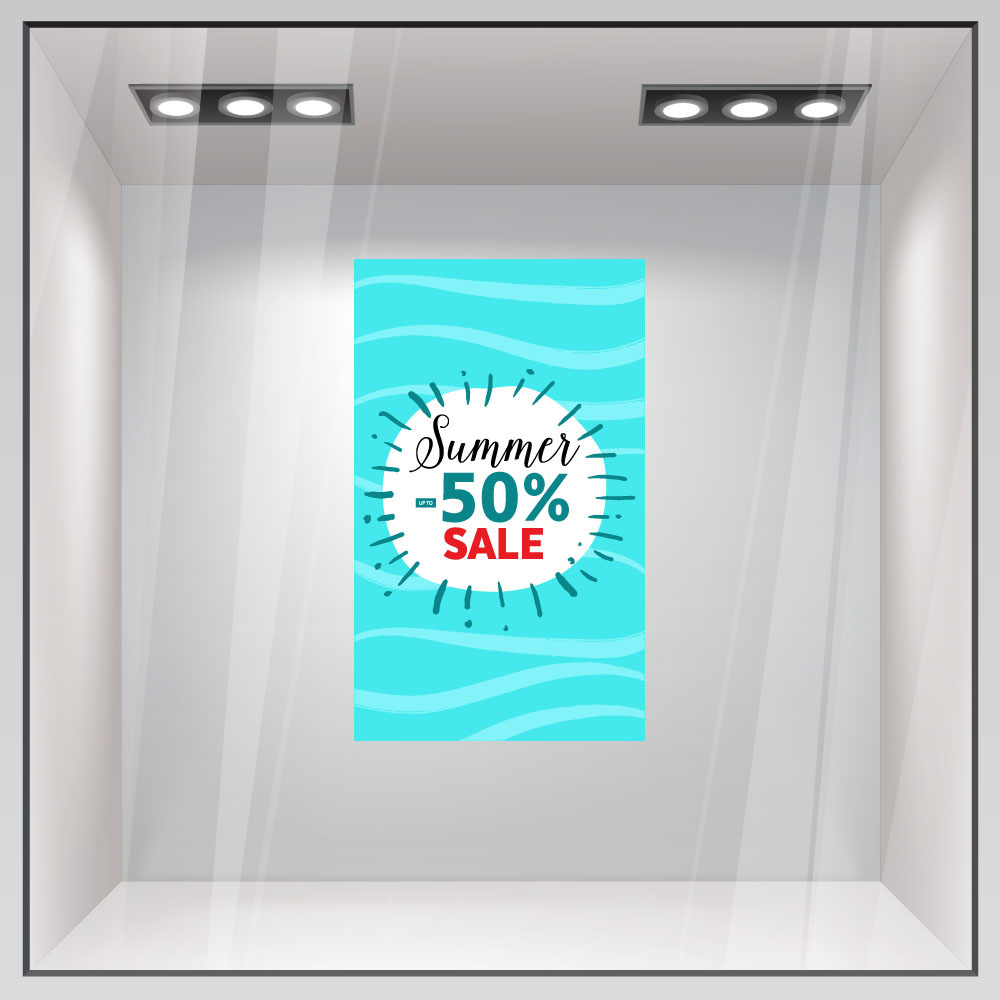 Αυτοκoλλητο Εκπτωσεων SUMMER SALE SEA