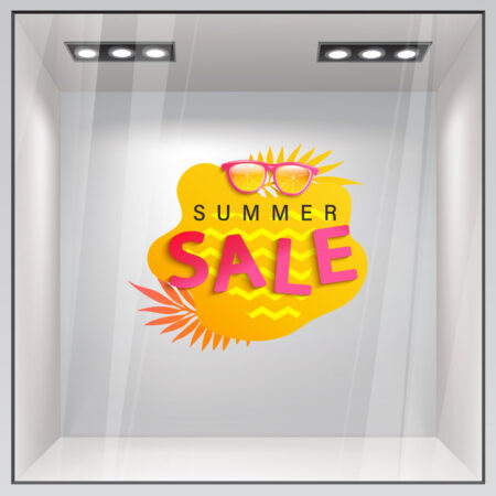 Αυτοκoλλητο Εκπτωσεων SUMMER SALE SUNGLASSES - Καλοκαιρινή βιτρίνα
