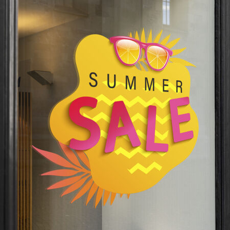 Αυτοκoλλητο Εκπτωσεων SUMMER SALE SUNGLASSES - Καλοκαιρινή βιτρίνα Sticky 1