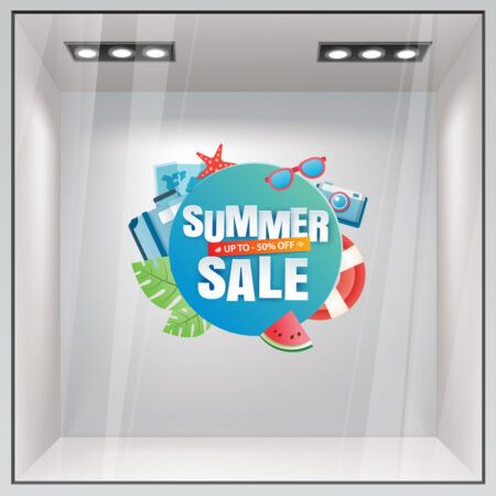 Αυτοκoλλητο Εκπτωσεων SUMMER SALE ELEMENTS - Καλοκαιρινή βιτρίνα