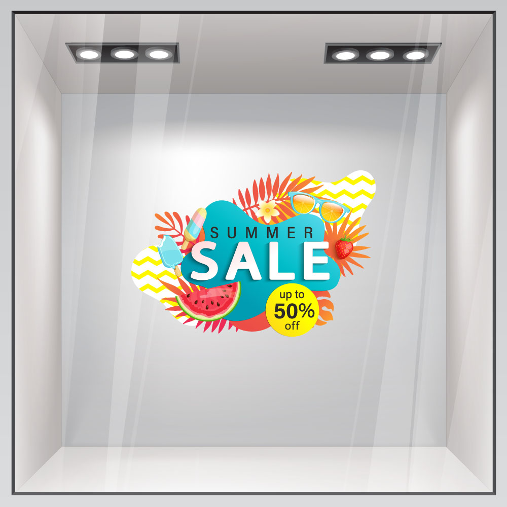 Αυτοκoλλητο Εκπτωσεων SUMMER SALE BREEZE