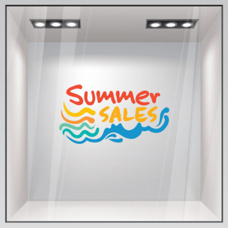 Αυτοκoλλητο Εκπτωσεων SUMMER SALES WAVES - Καλοκαιρινή βιτρίνα