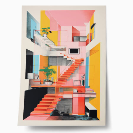 Πόστερ ARCHITECTURAL DESIGN WITH PASTEL COLORS - Abstract - Αφηρημένα Sticky 1