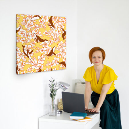 OUTLET Πινακας σε καμβά HIBISCUS WHALE 65cm x 65cm - OUTLET