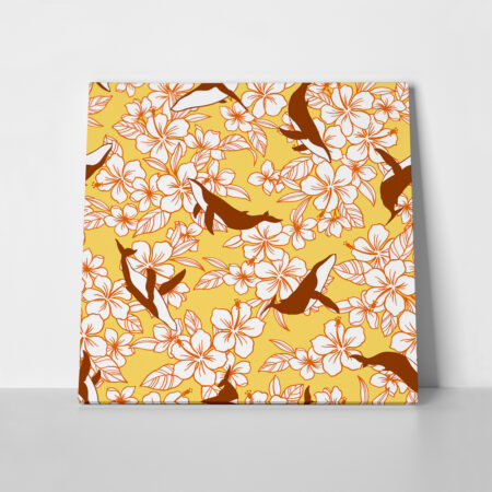 OUTLET Πινακας σε καμβά HIBISCUS WHALE 65cm x 65cm - OUTLET Sticky 1