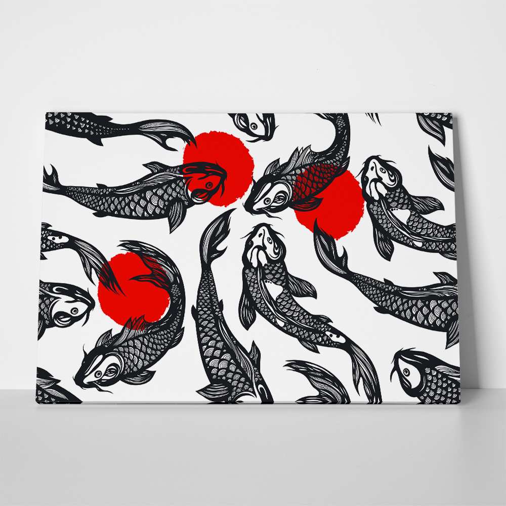 OUTLET Πινακας σε καμβά KOI FISH 100x65cm