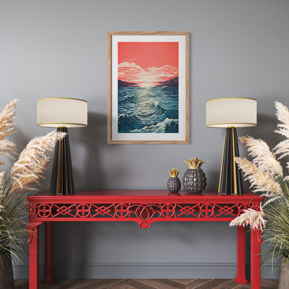 Πόστερ RED SKY BLUE WAVES