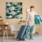 OUTLET Πινακας σε καμβά VINTAGE SEASHELLS 65cm x 65cm