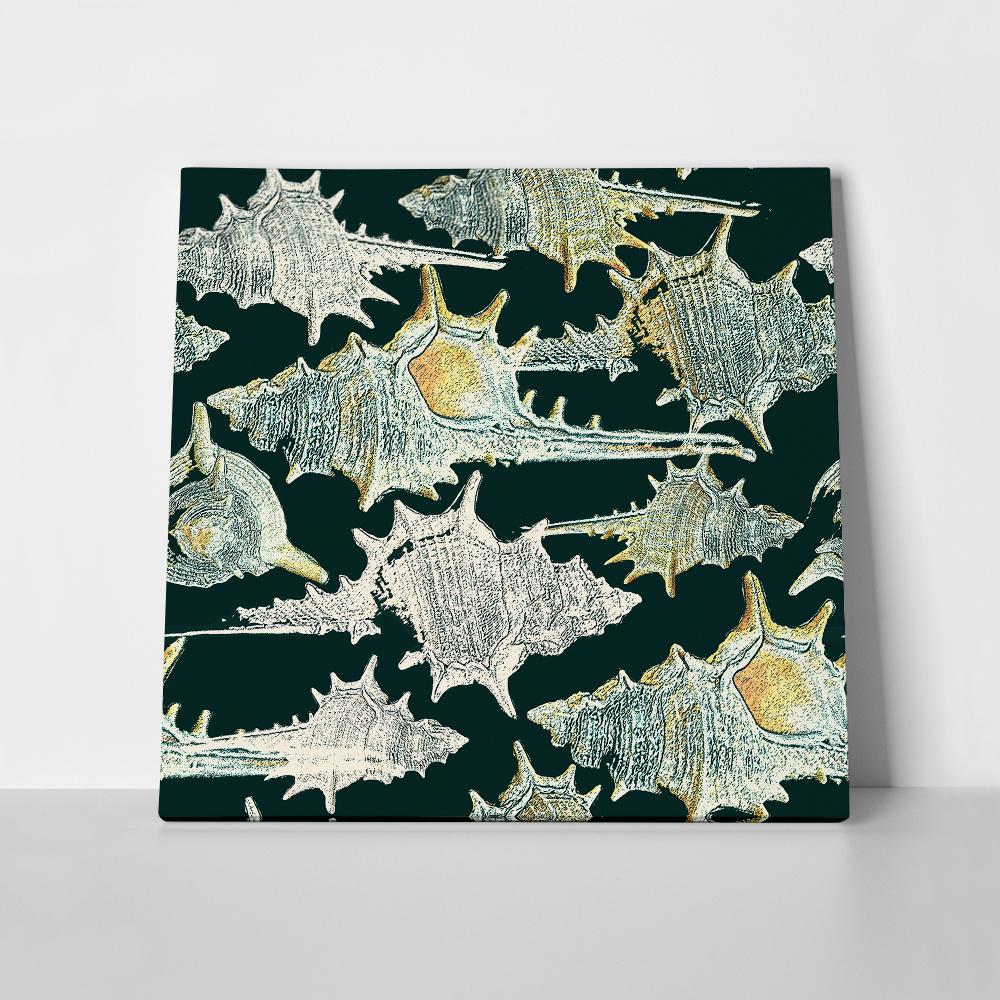 OUTLET Πινακας σε καμβά VINTAGE SEASHELLS 65cm x 65cm