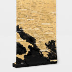 Αυτοκόλλητη Ταπετσαρία τοίχου BLACK AND GOLD EUROPE MAP