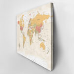 Πινακας σε καμβά GREEN RED ORANGE WORLD MAP