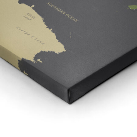 Πινακας σε καμβά GREEN YELLOW GOLD WORLD MAP - Χαρτες Sticky 2