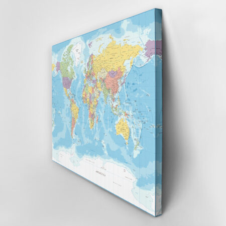Πινακας σε καμβά POLITICAL WORLD MAP - Χαρτες Sticky 3
