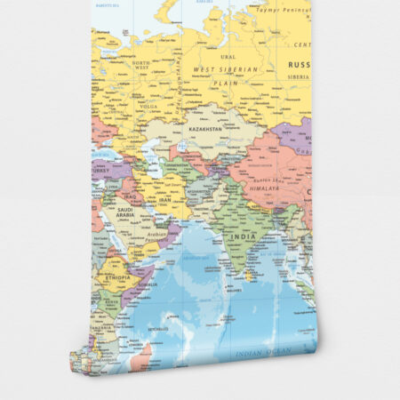 Αυτοκόλλητη Ταπετσαρία τοίχου POLITICAL WORLD MAP - Χάρτες - Πόλεις Sticky 2