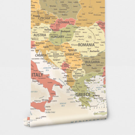 Αυτοκόλλητη Ταπετσαρία τοίχου VINTAGE EUROPE MAP - Χάρτες - Πόλεις Sticky 2