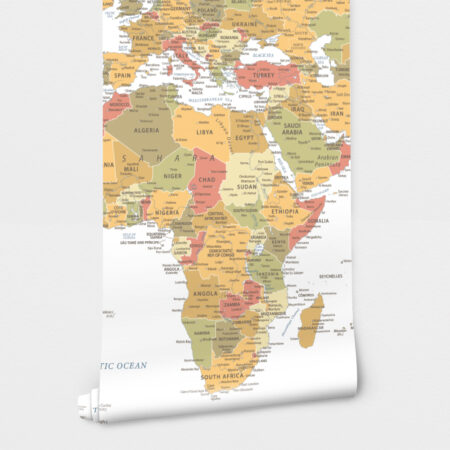 Αυτοκόλλητη Ταπετσαρία τοίχου WARM VINTAGE WORLD MAP - Χάρτες - Πόλεις Sticky 2