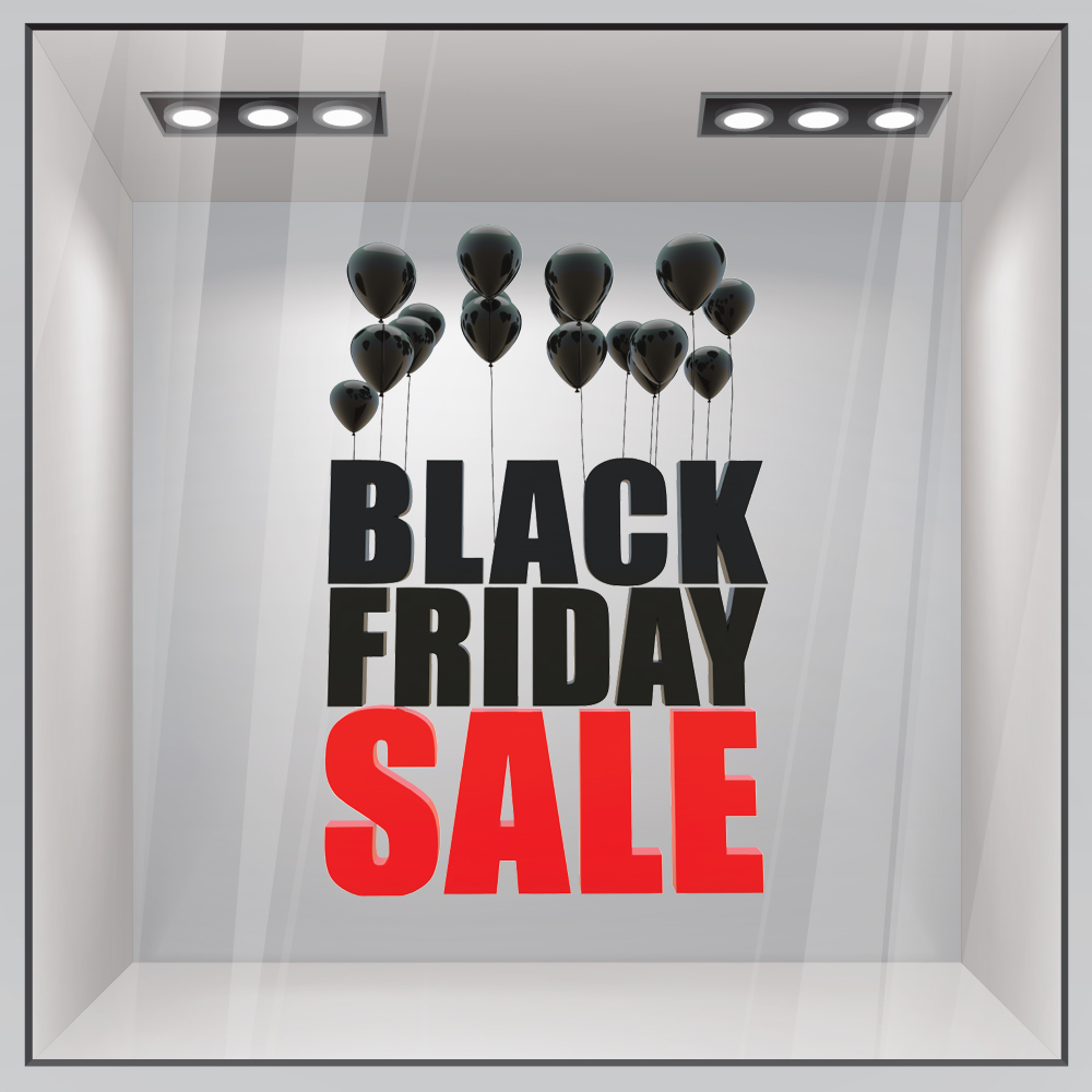 Αυτοκολλητο Εκπτωσεων BLACK FRIDAY BALLOONS
