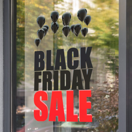 Αυτοκολλητο Εκπτωσεων BLACK FRIDAY BALLOONS - Black Friday Sticky 1