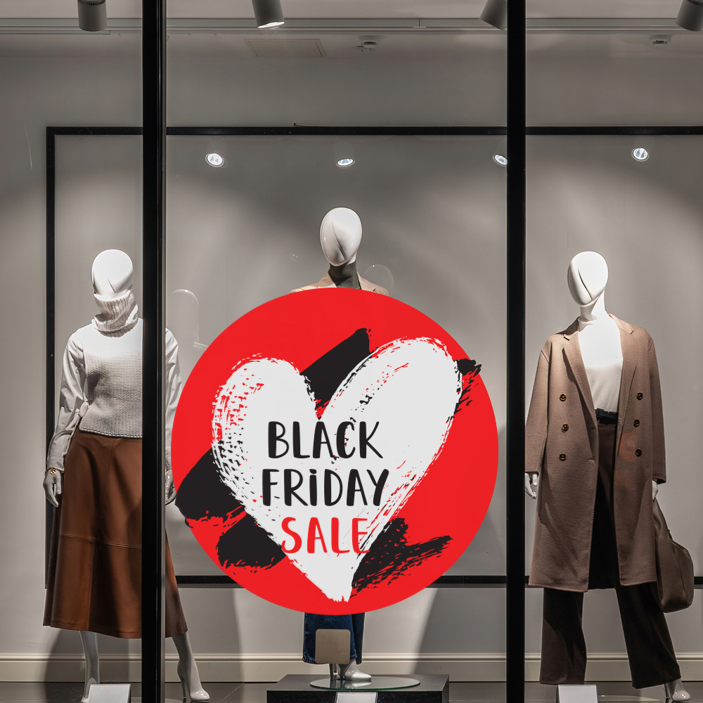 Αυτοκολλητο Εκπτωσεων BLACK FRIDAY HEART