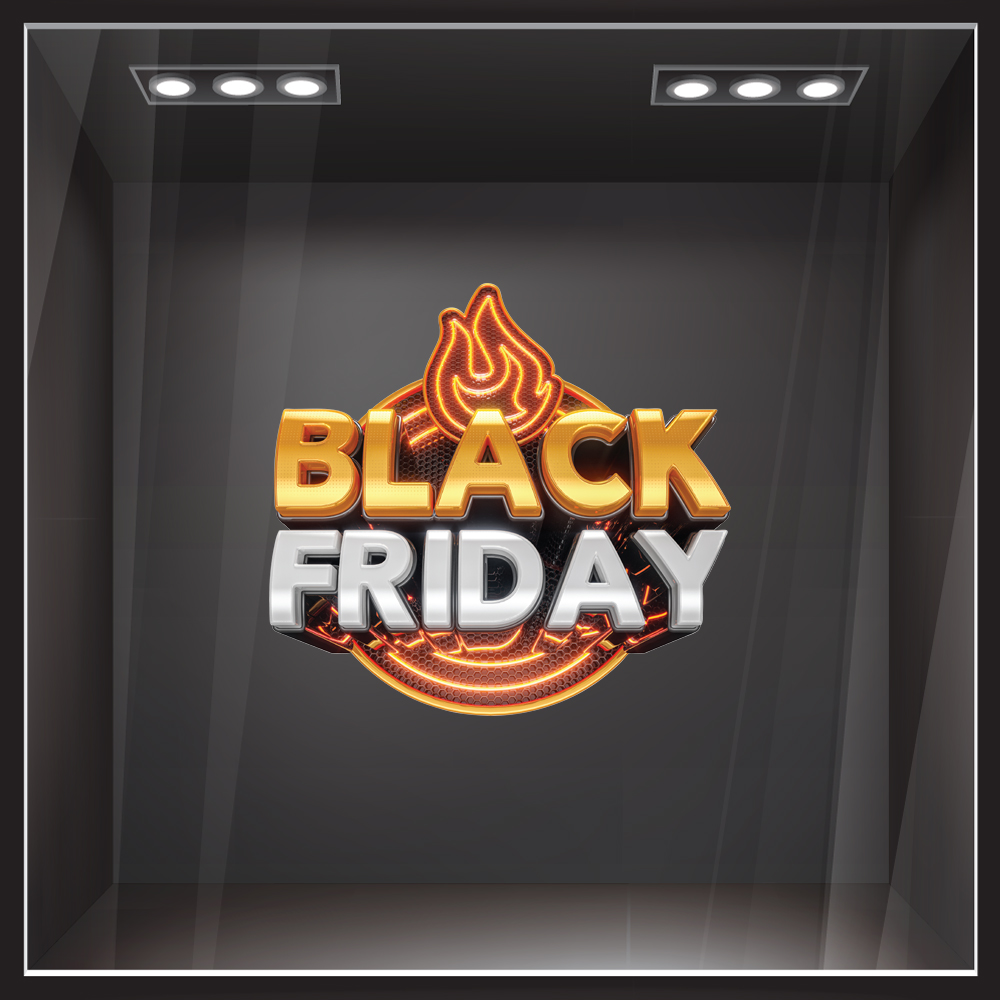 Αυτοκολλητο Εκπτωσεων BLACK FRIDAY HEAT